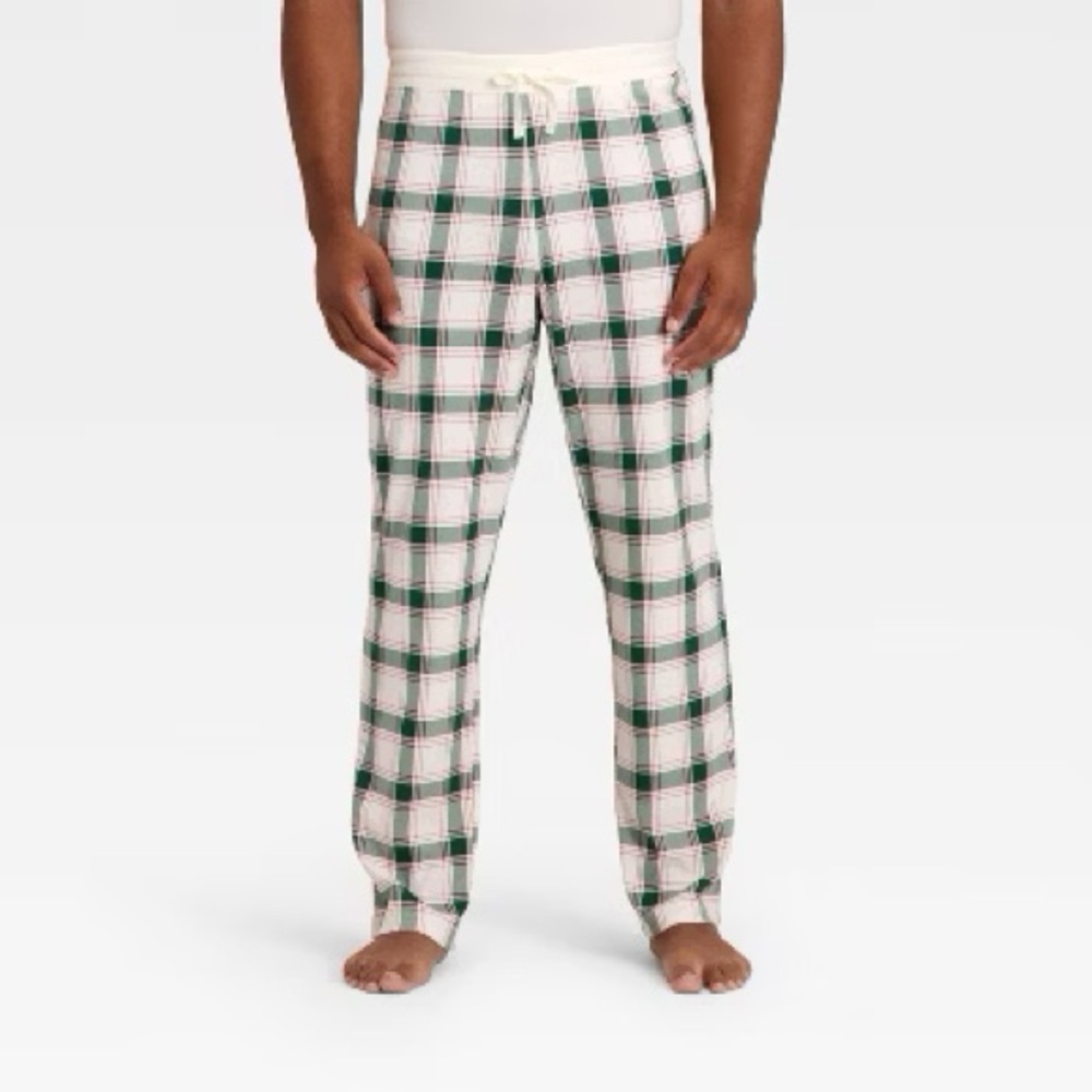 Men's nwt Plaid Ribbed Holiday Matching Family Pajama Pants